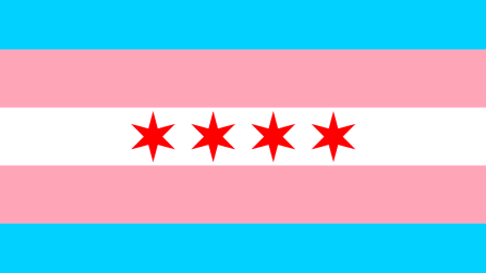 Trans flag on the Chicago flag
